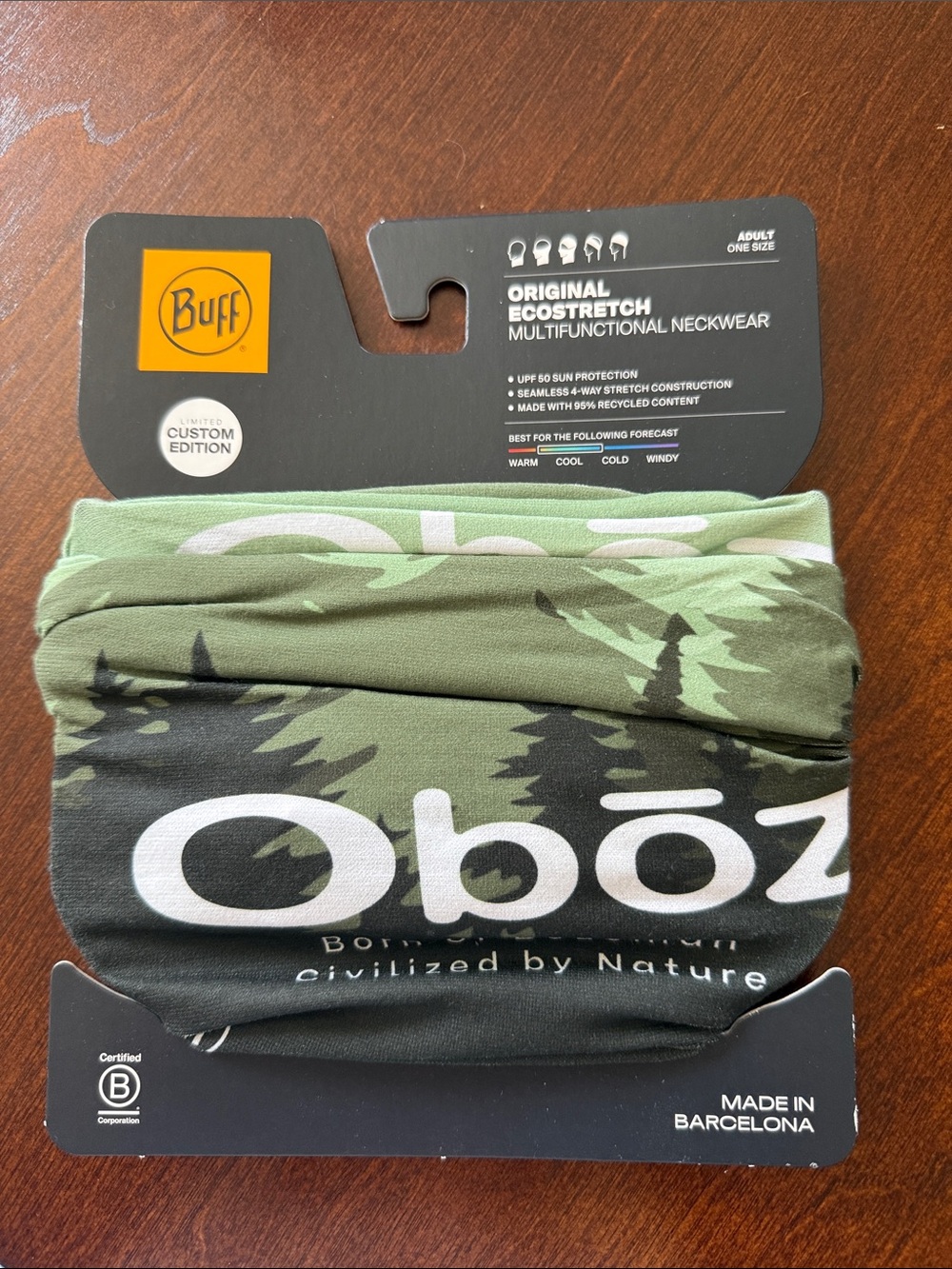 Buff x Oboz Olive Green Camo Multifunctional Neckwear